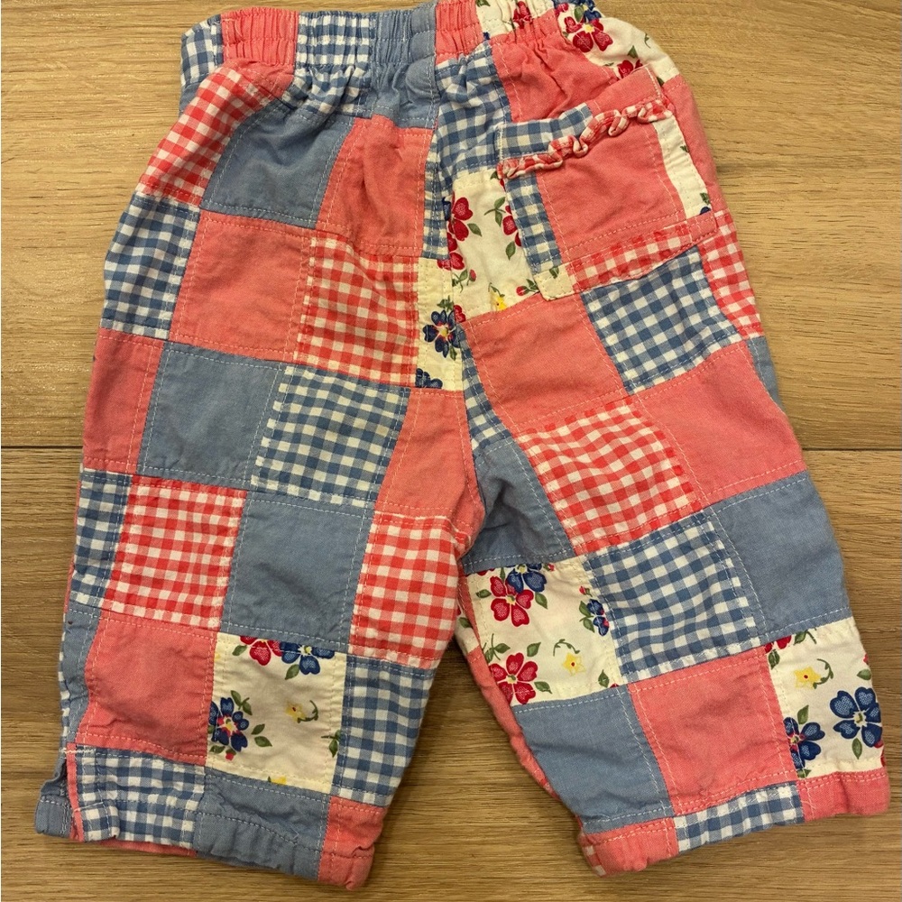 VTG OshKosh B'gosh Kids Patchwork Pants Shorts Vintage  12 Mth - Picture 4 of 4